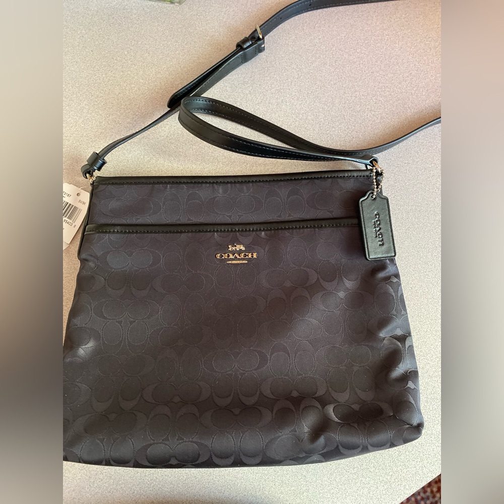 Coach Signature Nylon Zip File Crossbody Bag - Picture 3 of 5